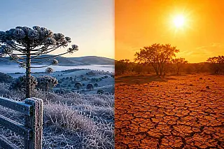 Fim de semana terá -1°C nas serras gaúcha e catarinense e 40°C em Goiás e Mato Grosso
